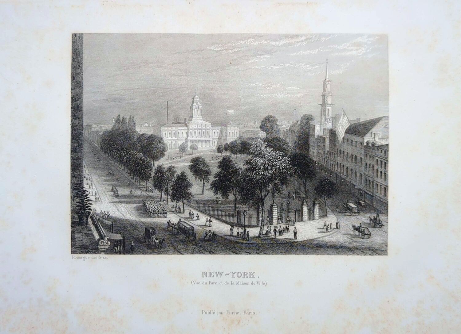 New York, USA, vintage engraving, printed in 1841.