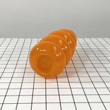 Vase en Verre Ondulé Orange, 1980