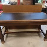 Old chemistry table in slate oak and copper