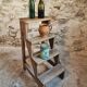 Antique chestnut wood workshop stepladder – France, early 1900s