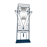Blue metal coat rack from the 1950s.