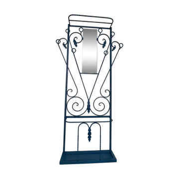Blue metal coat rack from the 1950s.