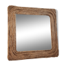 Recycled square mirror in natural rope 38x38cm