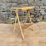 Rattan side table