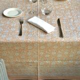 Nappe indienne rose poudré blockprint 150x250cm