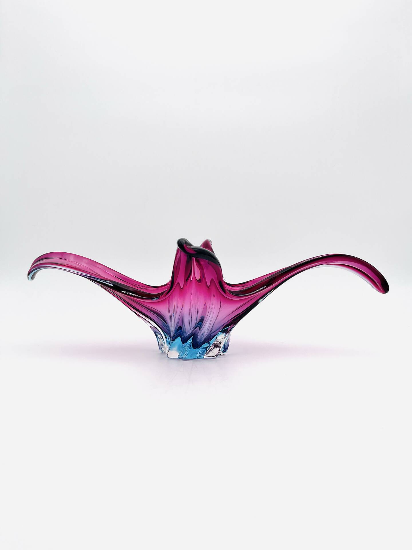 (Reserved Richard) Murano Bowl - Sommerso - XL 50cm - Amethyst and Turquoise