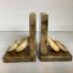 Pair of onyx marble ring bookends