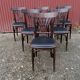 Set of 6 vintage black leatherette bistro chairs