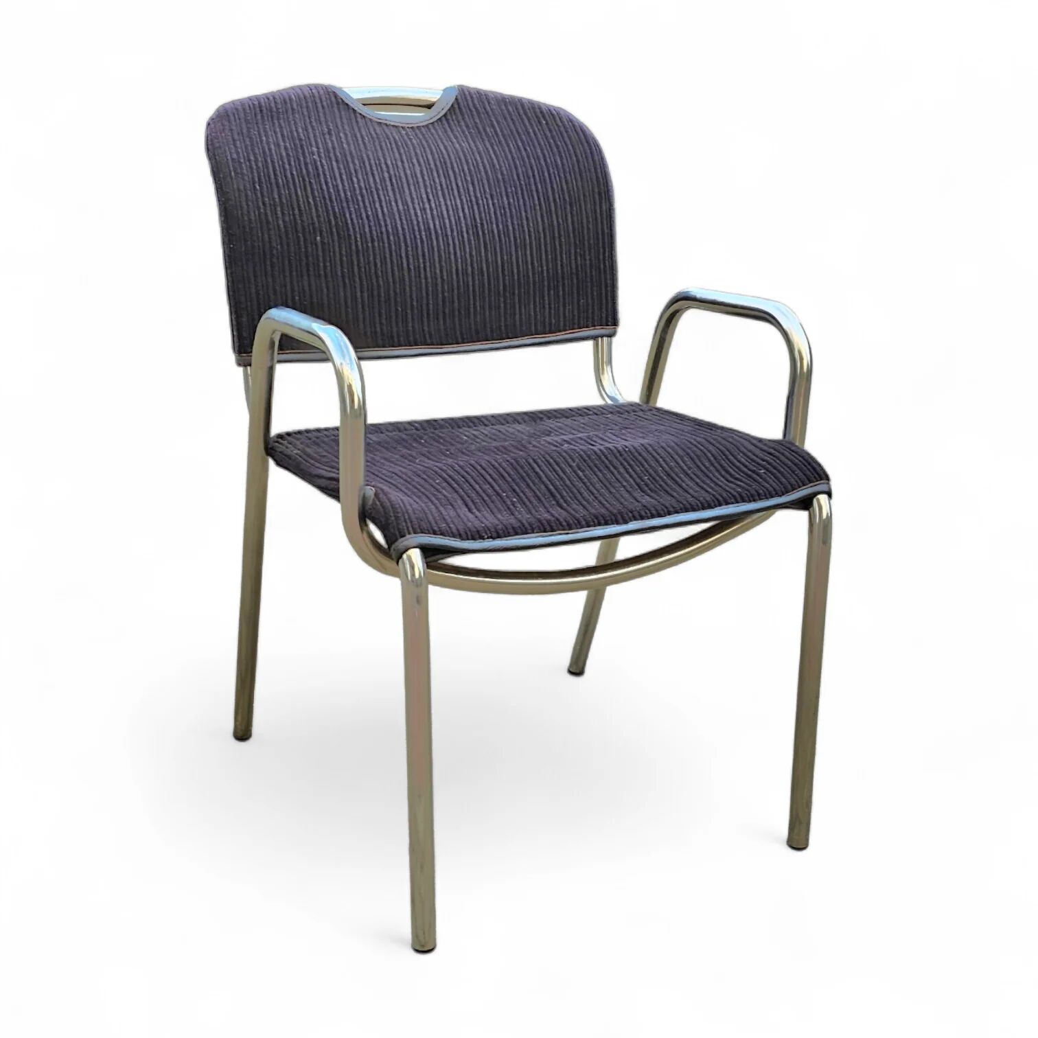 4 chaises de salle à manger en tissu noir Castiglietta par Castiglioni pour Zanotta / Italie années 1960