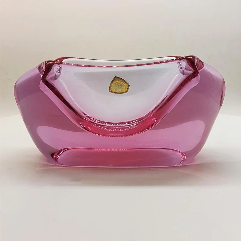 1950s big rare total purple ashtray or catch-all in Murano glass. 18 cm