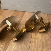 Pair of gilded brass and varnish sconces from SCE circa 1980