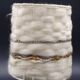 Pair of bedside lamps in stoneware and wool lampshades - Vintage around 1970