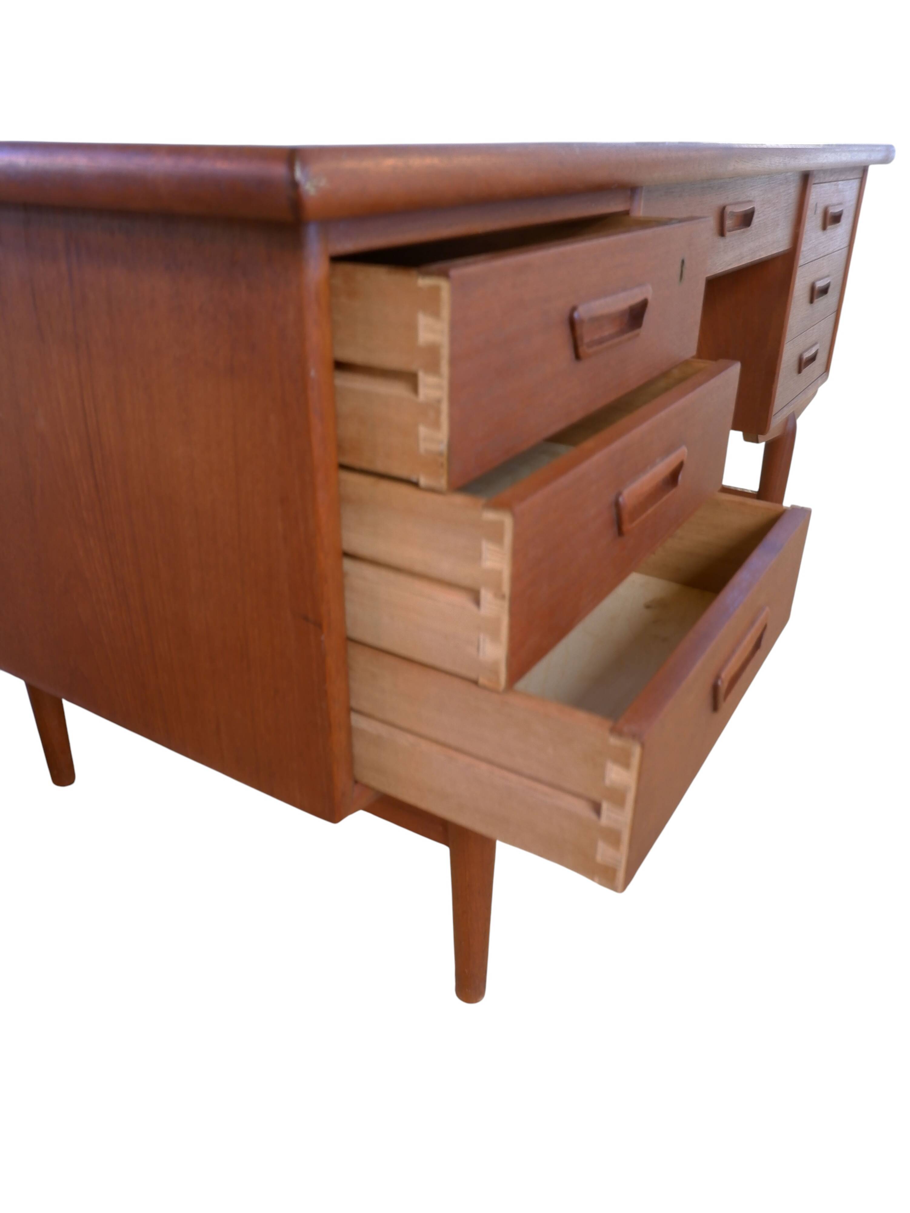 Danish teak writing desk,double-sided 1960s