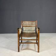 Vintage macramé armchair, 1960s, Czechoslovakia, wooden frame