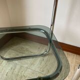 Vintage chrome and smoked glass side table