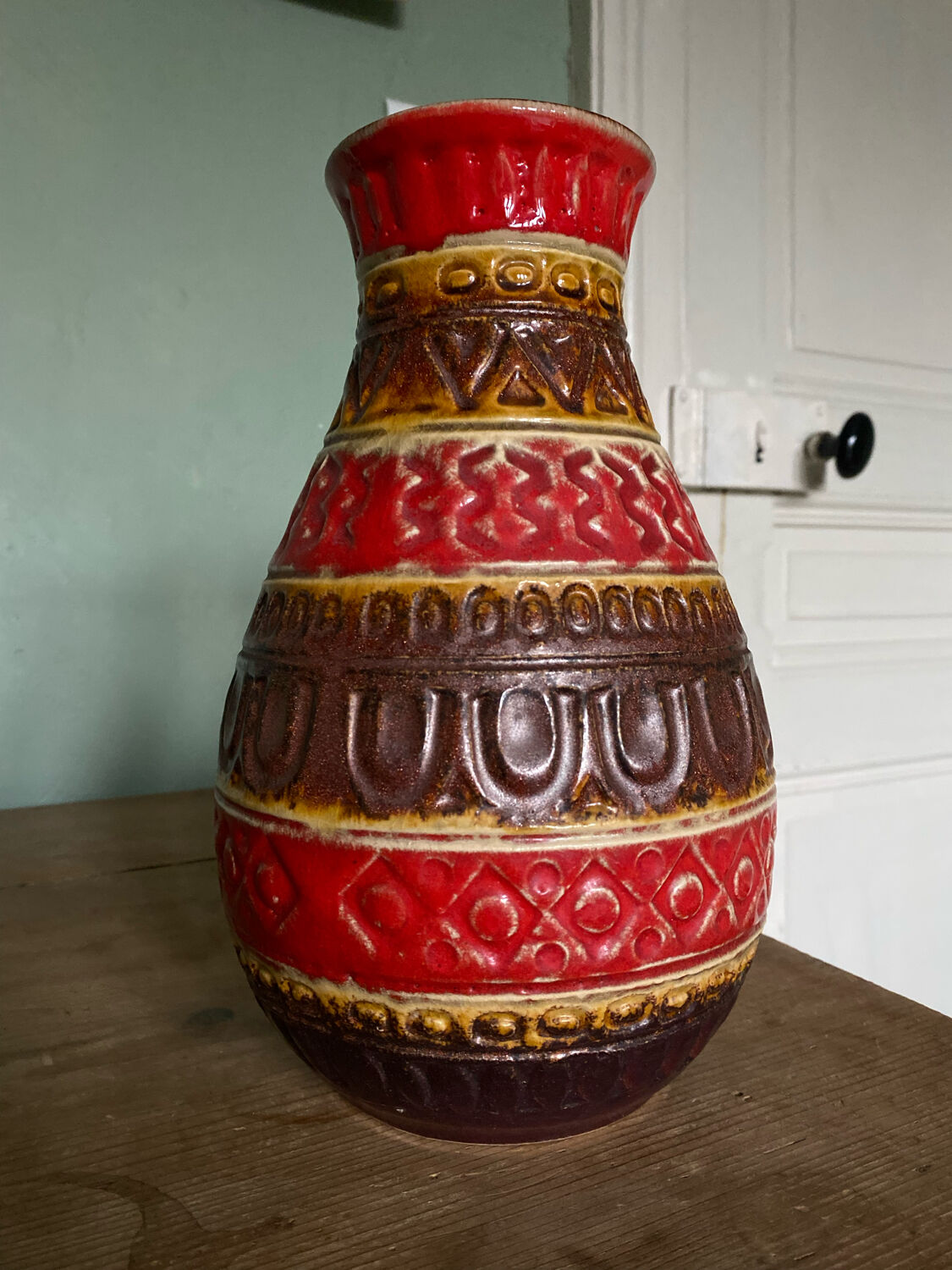 Vase Bay Scheurich Fat Lava West Germany 12 25