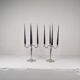Sculptural Art Deco set of chandeliers in tin, Sweden, 1940s.
