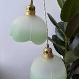 Vintage green and white flower pendant light - 2 copies available