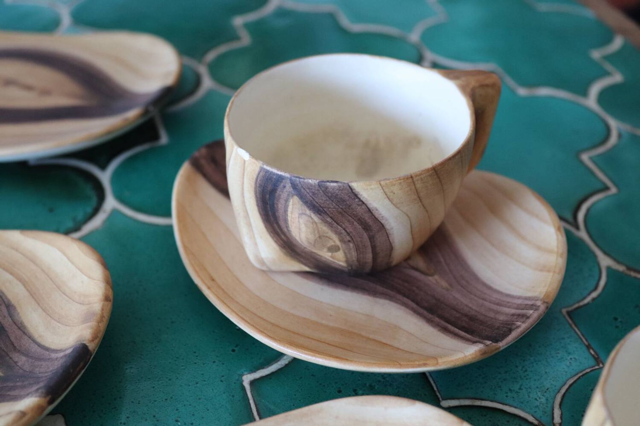 Coffee service – 6 cups and saucers Grand Jean Jourdan, Vallaur
