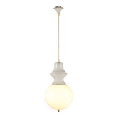 Lustre vintage des années 1960 en verre blanc
