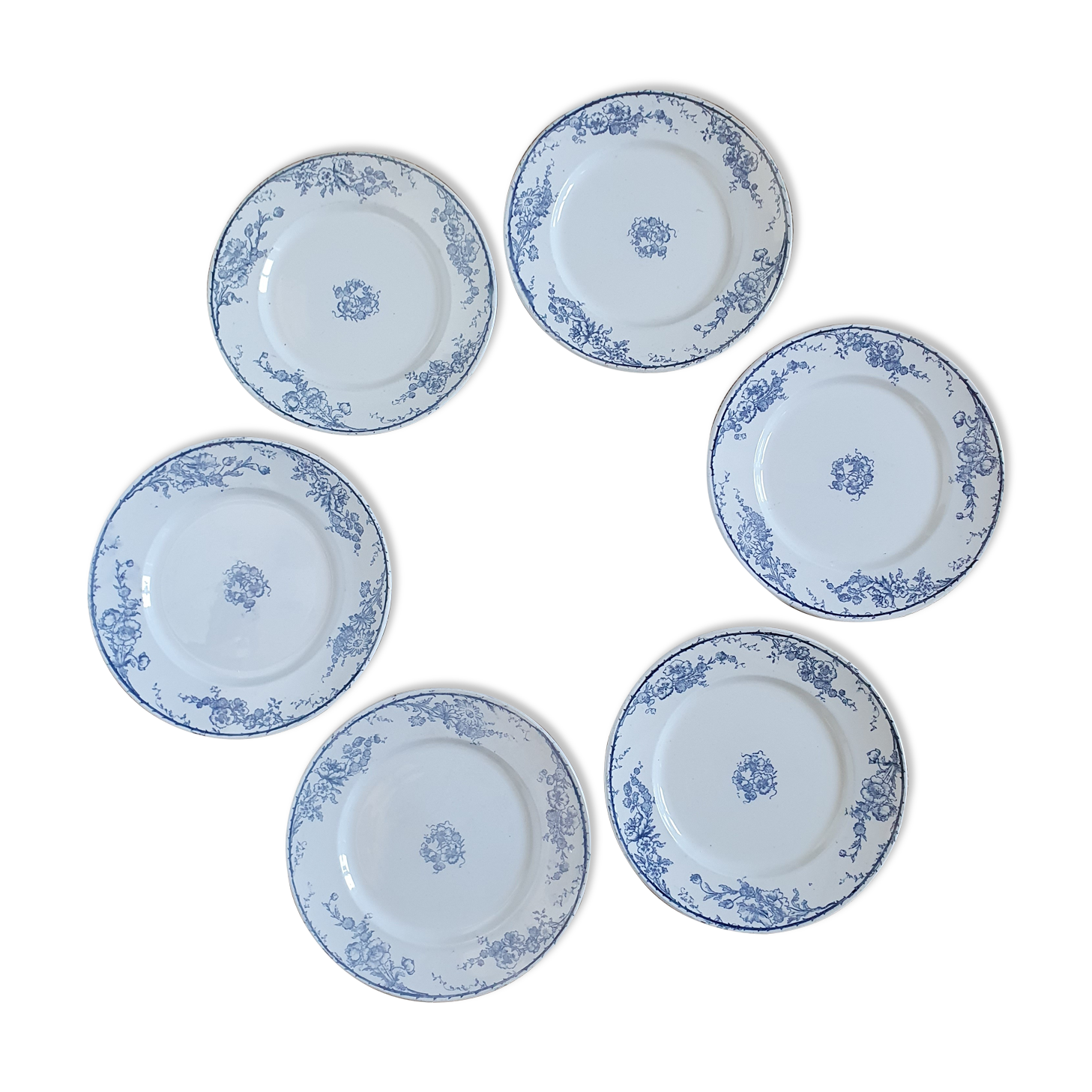 Six dessert plates earth of iron