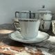 Coffee set, tea 1925, art deco, union céramique, uc, limoges, 8 cups, 8 subcups, teapot