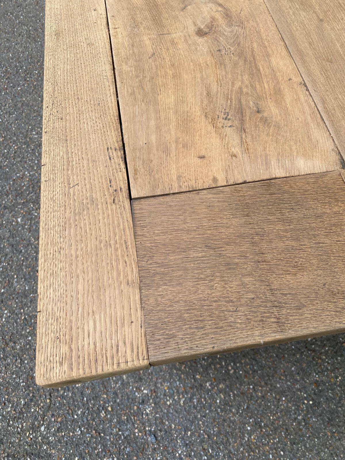 18th century farmhouse dining table renovated in solid oak 200cm