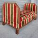 Ensemble banquette, 2 coussins et 2 rideaux Art Déco
