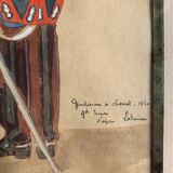 After Lalaisse, "gendarme on horseback", watercolor, twentieth century