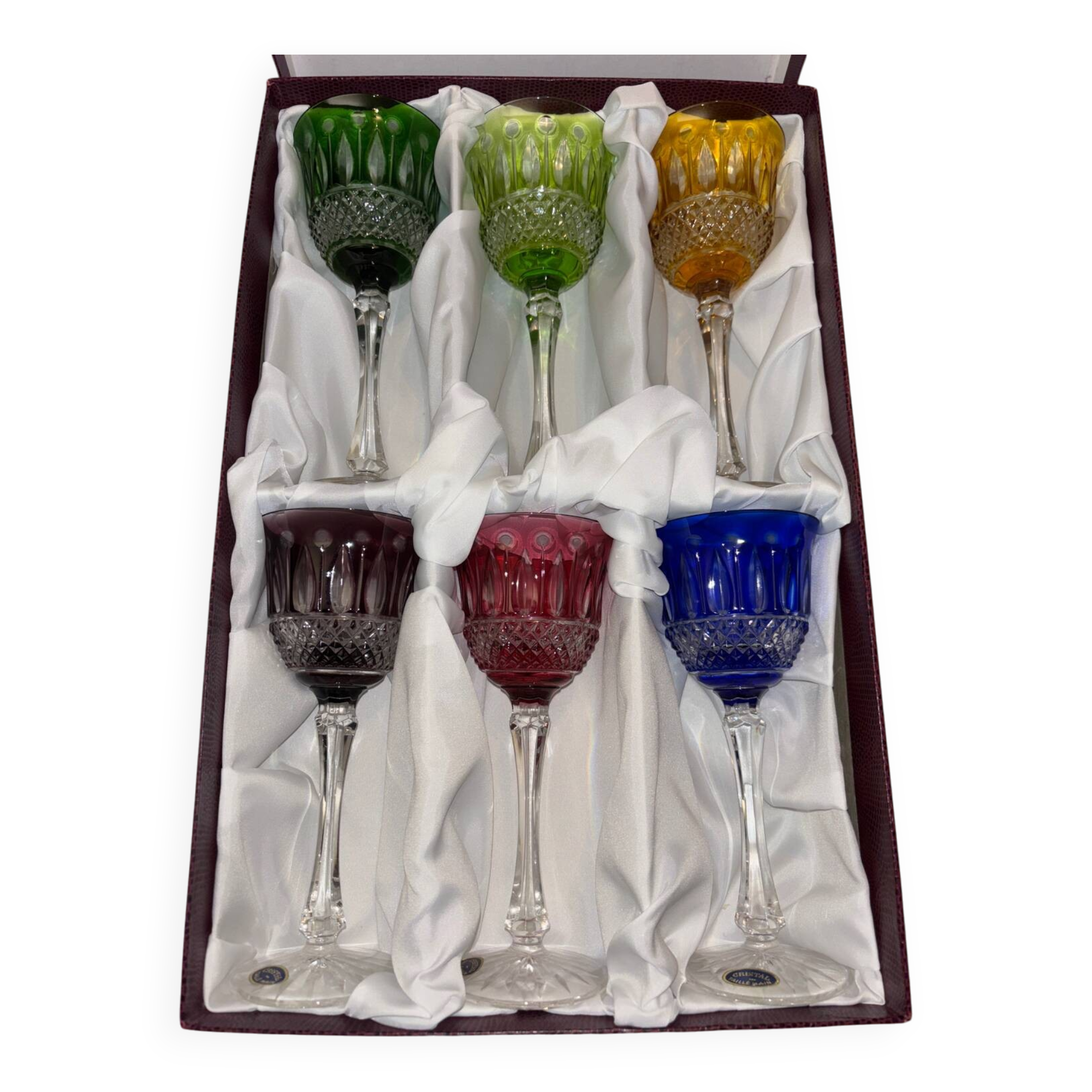 6 Roemers crystal wine glasses