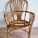 Fauteuils rotin et table
