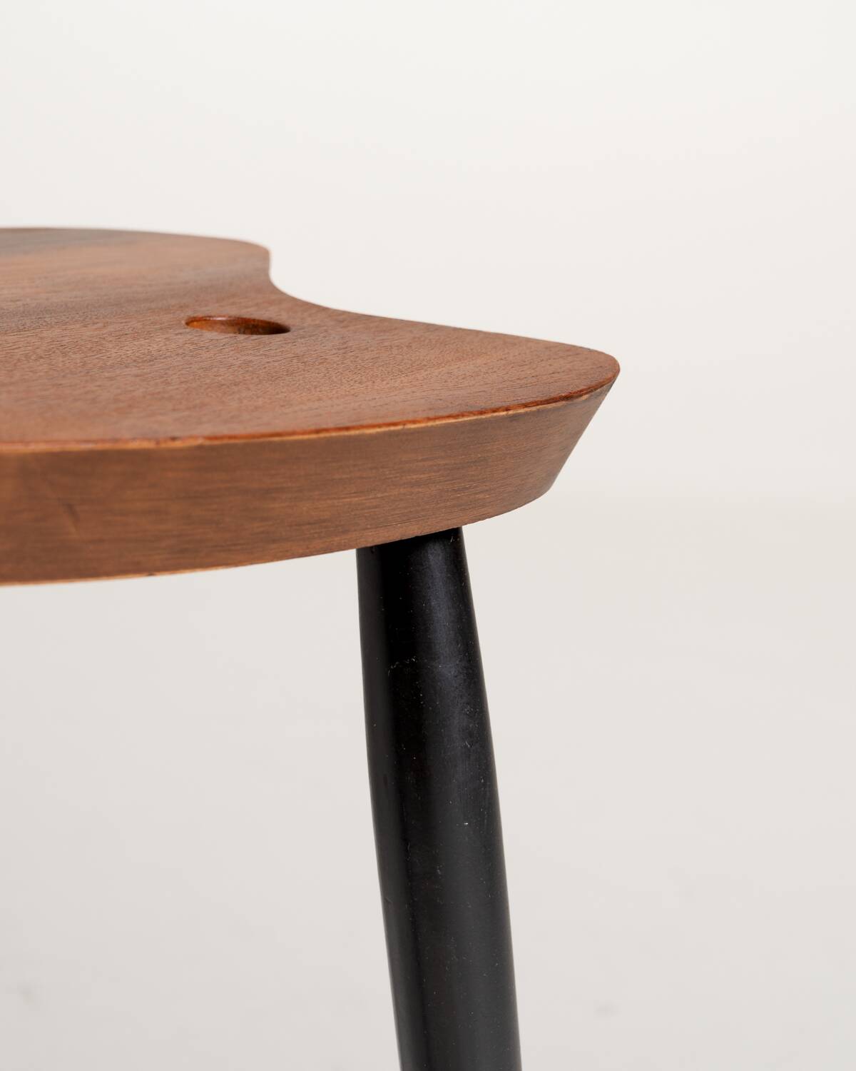 Palette-Shaped Teak Stool, Scandinavia, 1950s