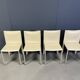 Beige leather dining chairs by Cattelan Italy, set of 4 - 1980s