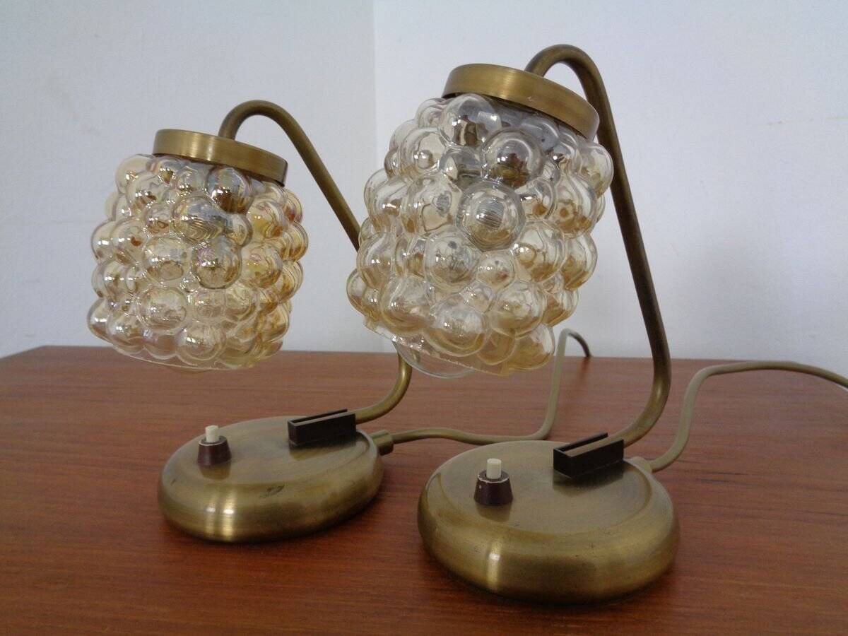 Amber Bubble Table Lamps by Richard Essig for Saku Leuchten, 1960s, Set of 2
