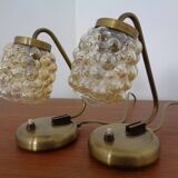 Amber Bubble Table Lamps by Richard Essig for Saku Leuchten, 1960s, Set of 2