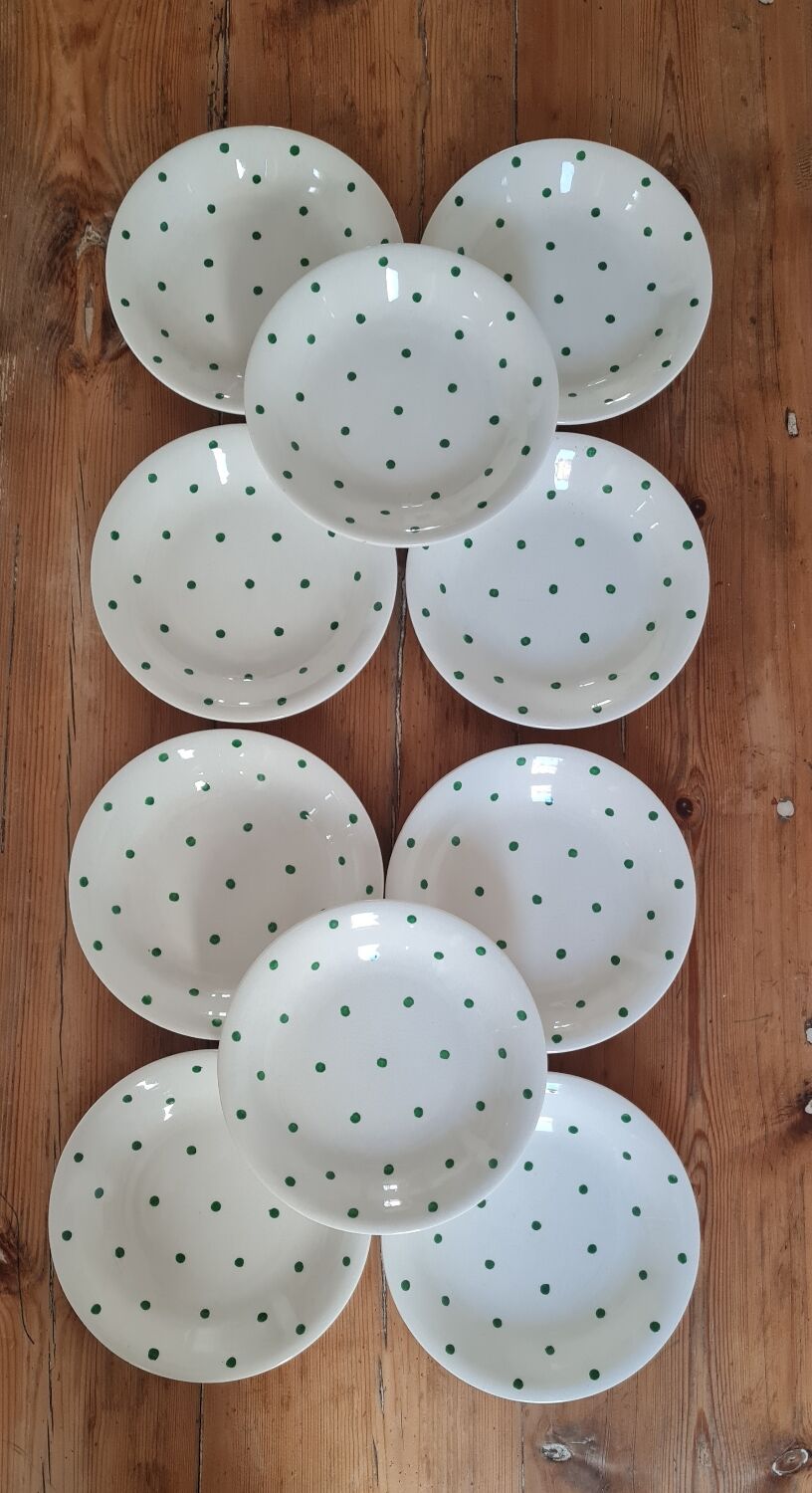 Set de 10 assiettes plates longchamps vintage