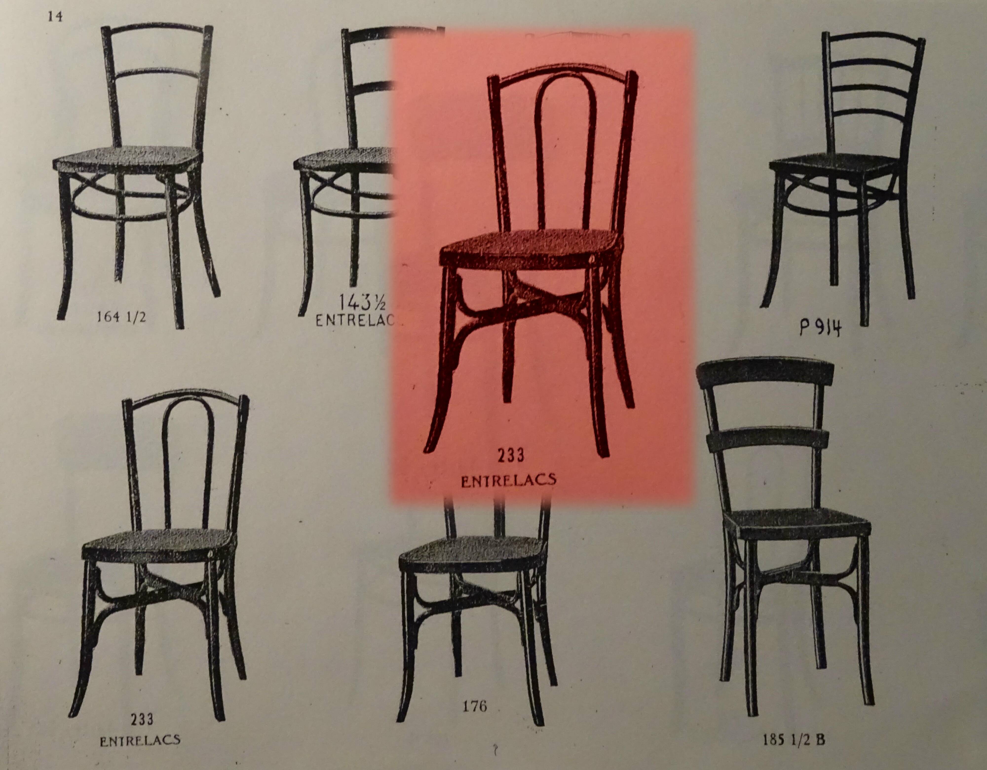 2 Cambier caned bistro chairs Belgium 1920 - No. 233 -