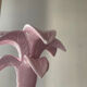 Vintage palm candle holder in pink glazed ceramic