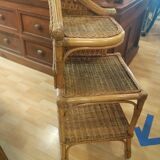 Bamboo and rattan corner shelf circa 1975