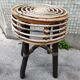 Tabouret en bois et rotin