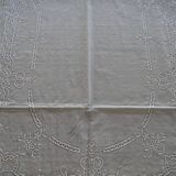 Oilcloth 260 x 150 white flower patterns