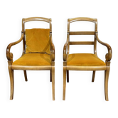 Paire de fauteuils à crosses des années 1960 en merisier