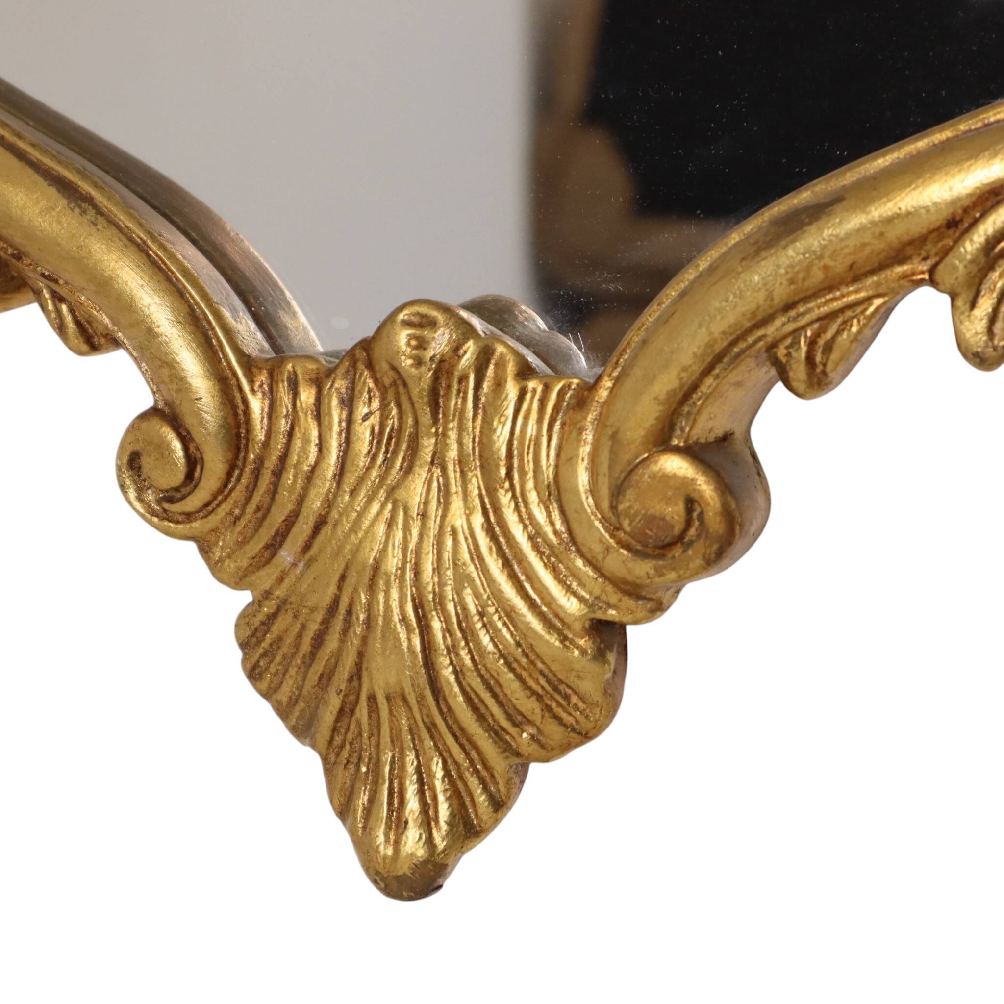 Classic Gold Crested Mirror, French Baroque Style, 74 cm