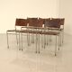 Set of 6 "SE06" chairs in patinated brown leather by Martin Visser for Spec