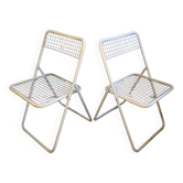 Paire de chaise pliante grillagé niels gammelgaard