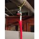 Vintage strolling suspension in pink Clichy glass and woven cotton electric wire