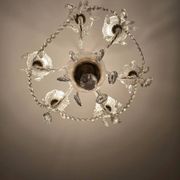 Antique cut glass chandelier with pendants – 6 arms