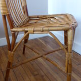 Chair, bamboo and rattan vintage, 70s.
