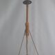 Large Art Deco pendant lamp in marbled glass with rope suspension, 1920s-1930s