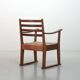Rare fauteuil brutaliste en chêne Bas van Pelt avec assise en jonc tressé pour ma maison